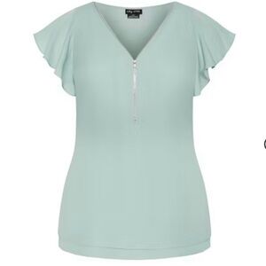 City Chic Green Sleeveless Relaxed Top